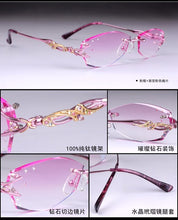 Load image into Gallery viewer, Prescription glasses Women Fashion Charm Diamond Rimless eyeglasses