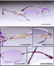 Load image into Gallery viewer, Prescription glasses Women Fashion Charm Diamond Rimless eyeglasses