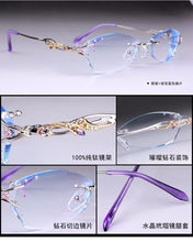 Load image into Gallery viewer, Prescription glasses Women Fashion Charm Diamond Rimless eyeglasses