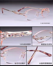 Load image into Gallery viewer, Prescription glasses Women Fashion Charm Diamond Rimless eyeglasses