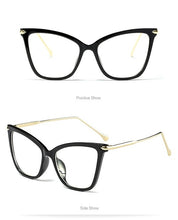 Load image into Gallery viewer, Vazrobe 140mm Oversized Transparent Glasses Women Cat Eye Women's