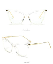 Load image into Gallery viewer, Vazrobe 140mm Oversized Transparent Glasses Women Cat Eye Women's